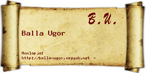 Balla Ugor névjegykártya